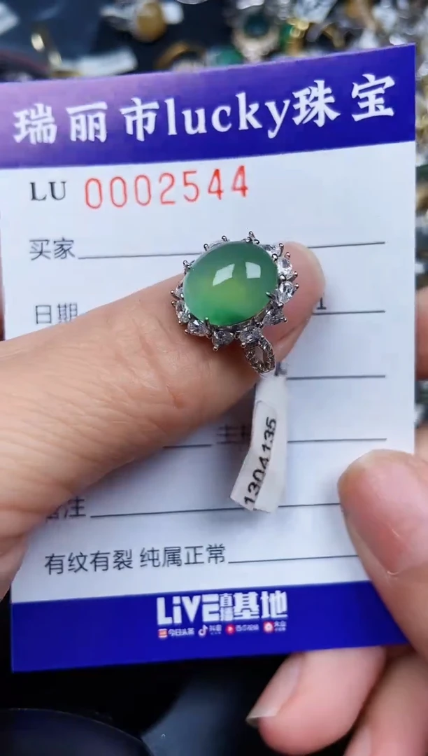 翡翠银S925镶嵌颈饰2544