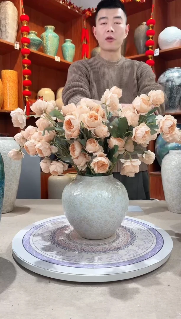 【闪购商品】瓶陶瓷花瓶 无花 茶白小号