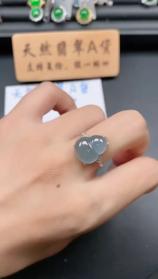银S925镶嵌戒指翡翠11