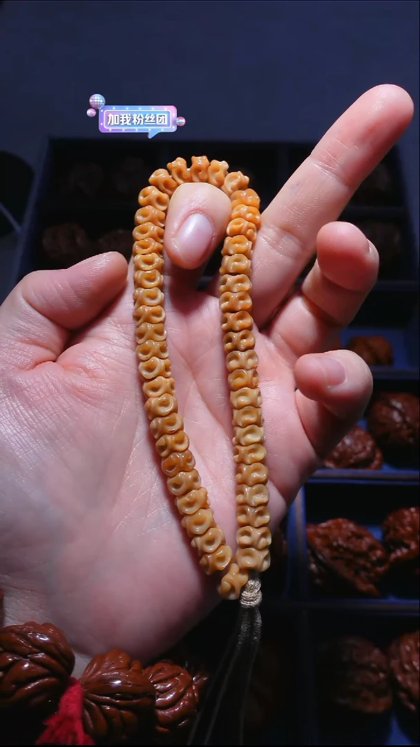 手串菩提根/象牙果8.5左右龙脊雕刻扭花手持