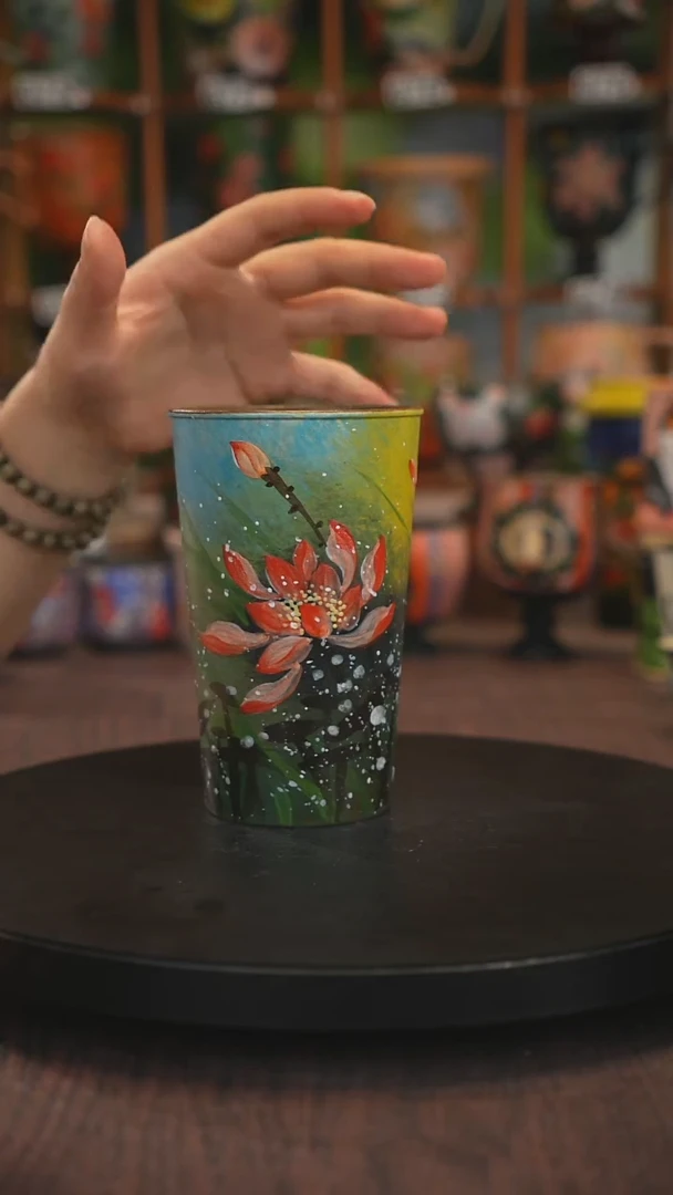 紫砂油画手绘釉下彩