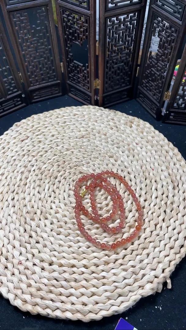 未镶嵌多圈南红玛瑙冰飘多圈6+mm