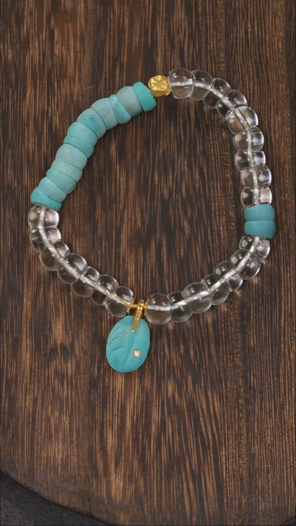 【闪购商品】绿松石手链18K金镶嵌1