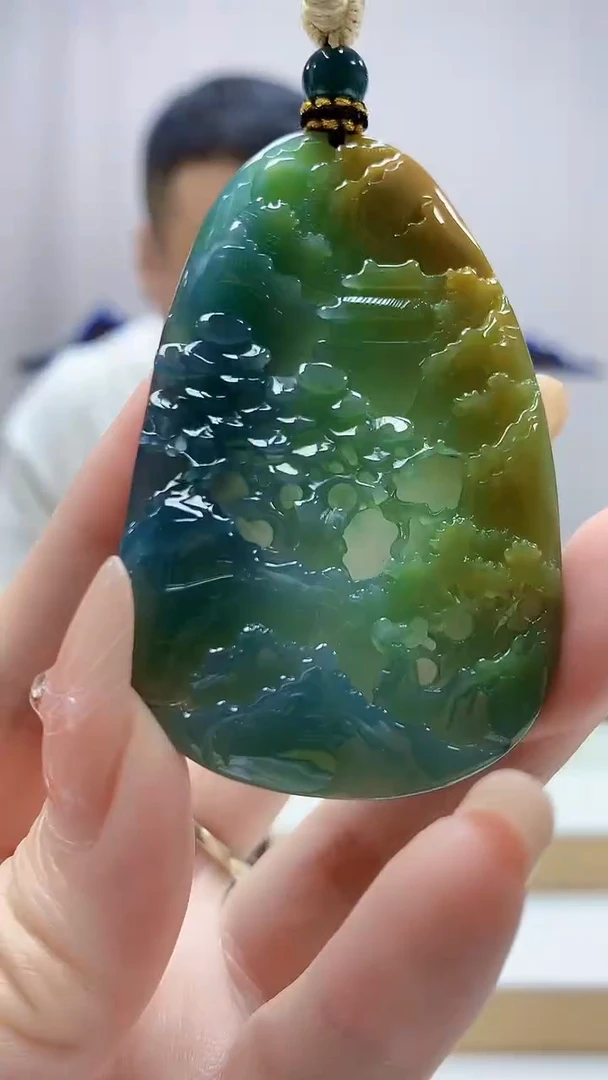 未镶嵌定制翡翠4898DD-毛货挂件17