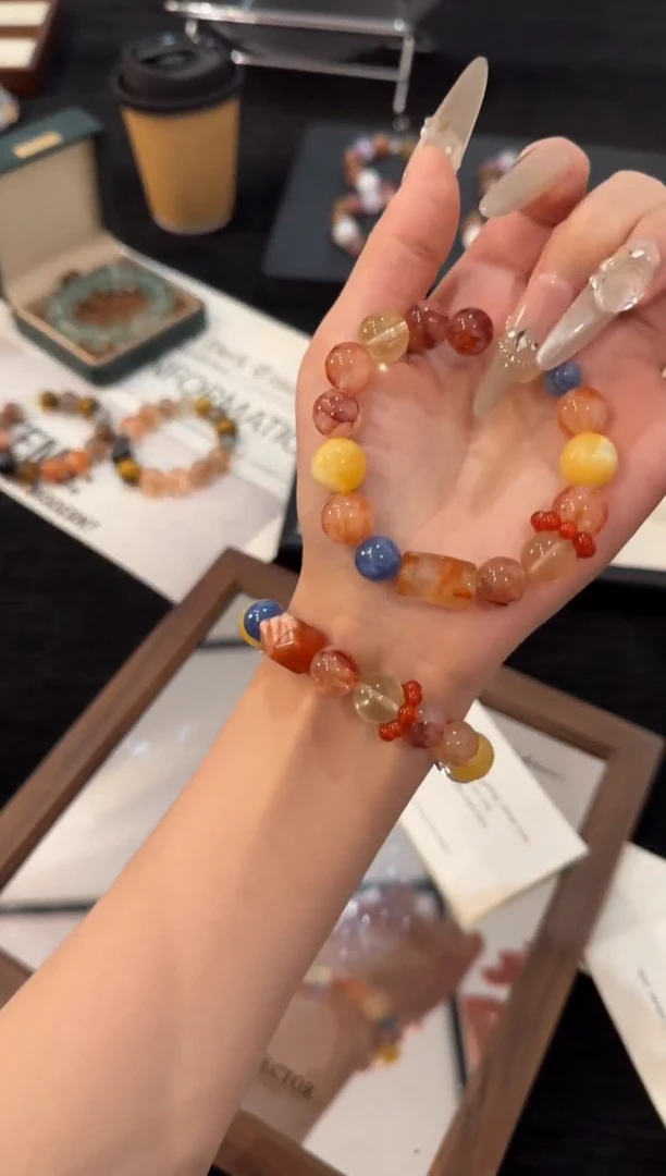 合金手链水晶胶花多宝x2812