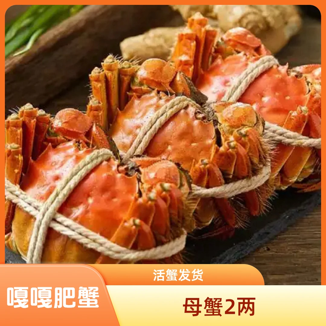 【鲜活】嘎嘎肥鲜活大闸蟹（2两母蟹）多只可选