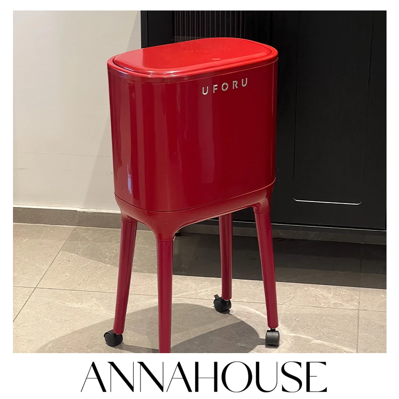 ANNAHOUSE高脚厨房垃圾桶家用客厅轻奢感大号家饰软装搭配套装PH