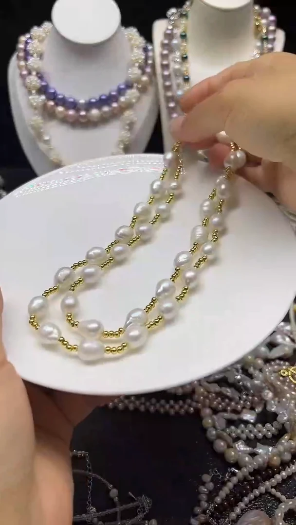 颈饰未镶嵌淡水珍珠多人