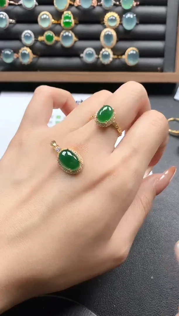 银S925镶嵌戒指翡翠51151