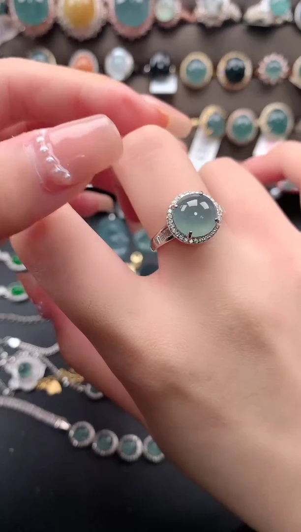 【闪购商品】翡翠戒指银S925镶嵌52141