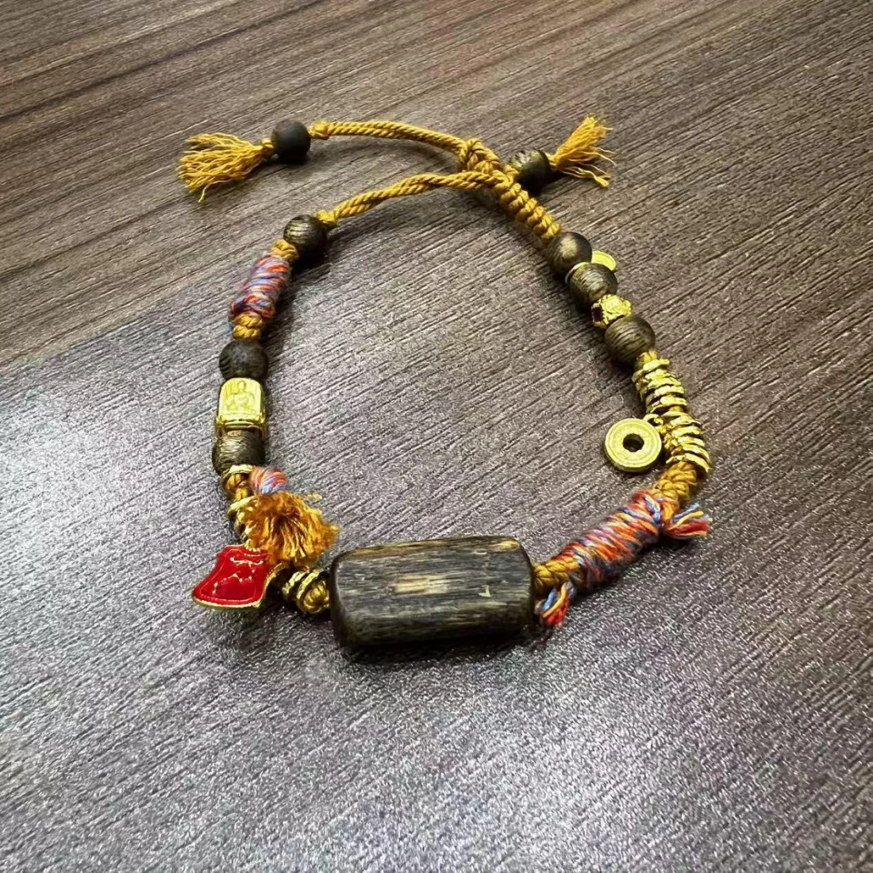 奇楠树心油编织手串