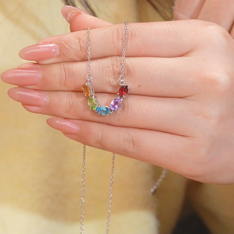 【歪歪】多宝*水晶项链*S925镶嵌W9718