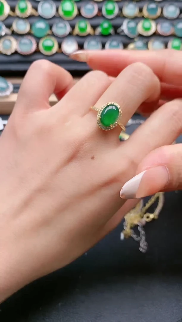 【闪购商品】翡翠戒指银S925镶嵌1111111