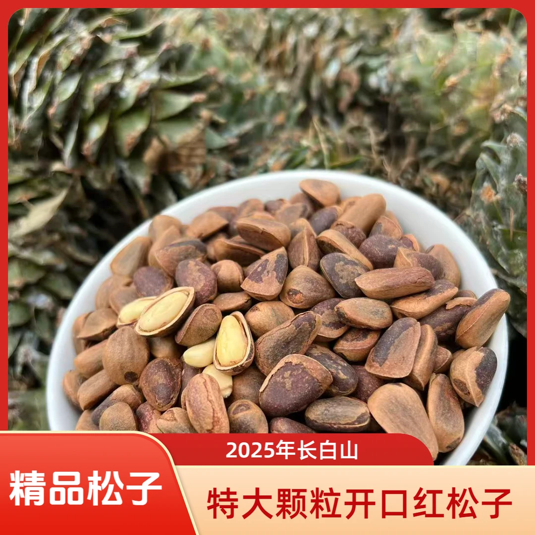 2025年长白山精品特大颗粒铁锅笨炒（开口炒熟）红松子