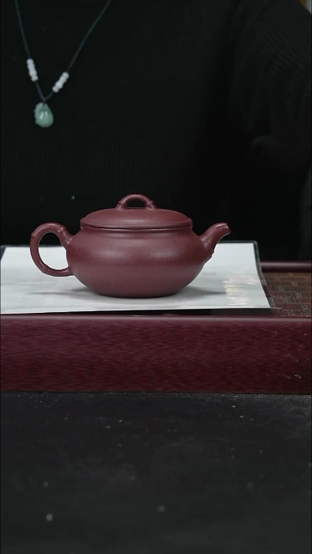 茶壶紫砂zq底槽青竹节扁腹*杯子