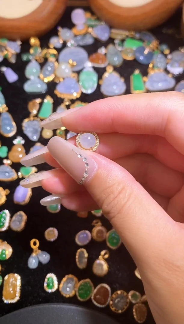 颈饰银S925镶嵌翡翠天然A货翡翠