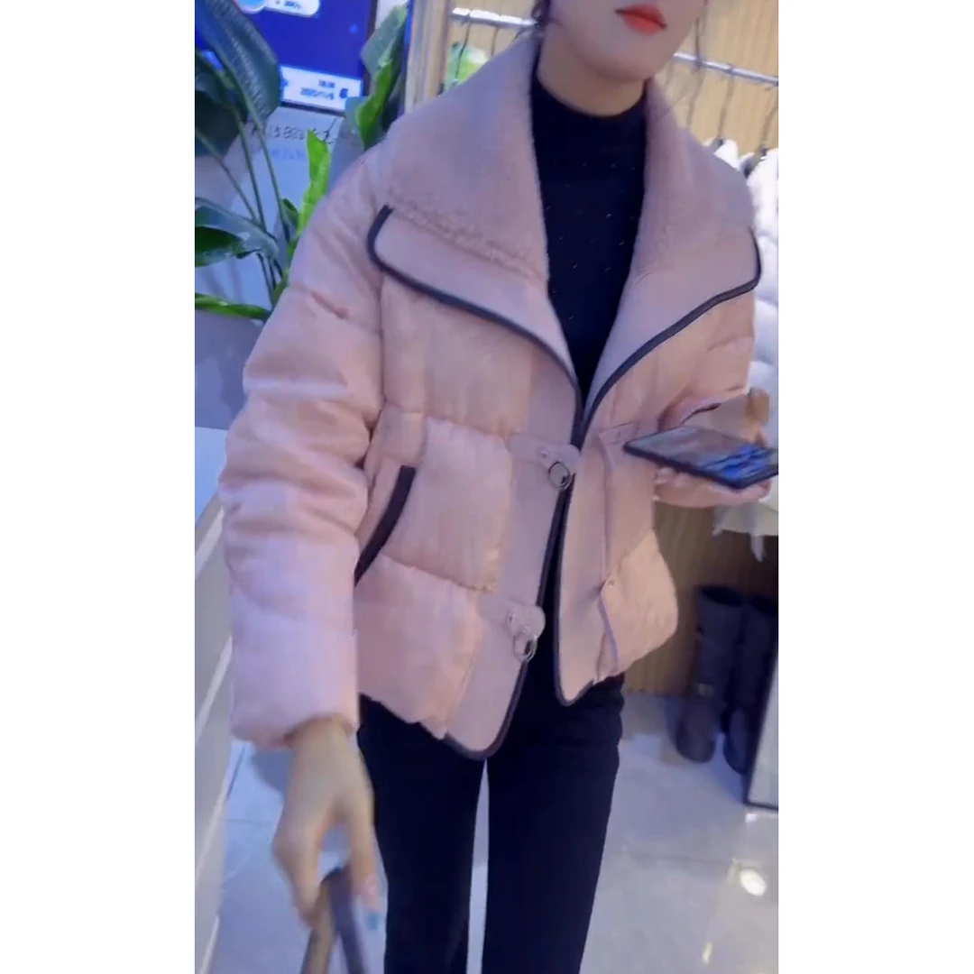 时尚棉衣显白气质欧版棉服外套女冬季新款大码宽松慵懒2025袄子