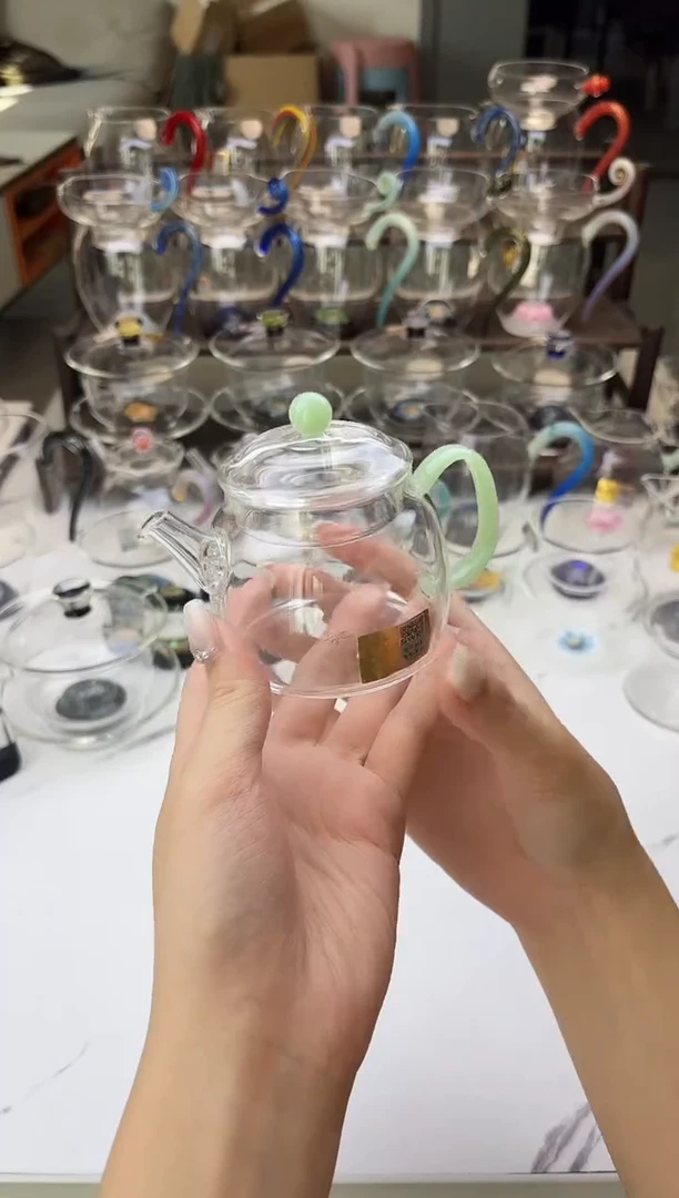 手工艺品玻璃禾器言卿壶浅玉色