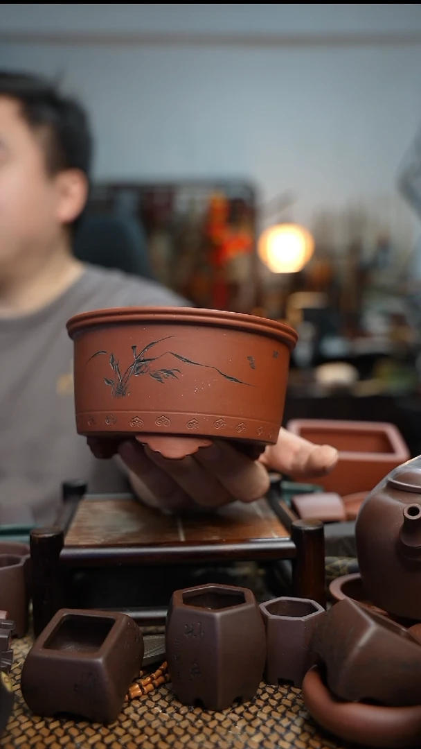 紫砂花盆長木軒精品紫砂
