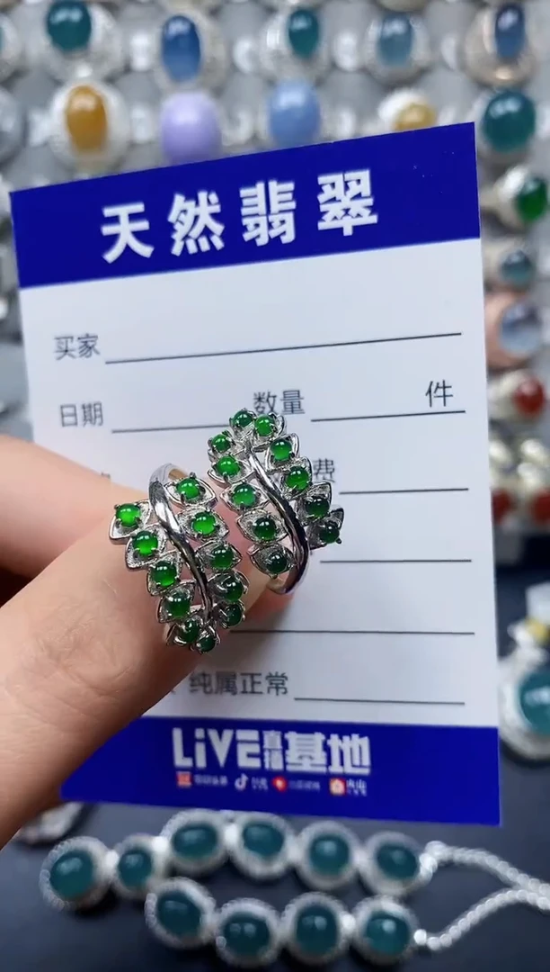 【闪购商品】翡翠戒指银S925镶嵌0104