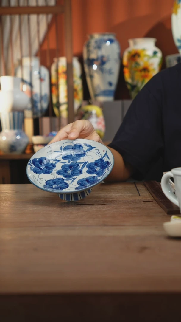 瓷片【简家甄选】景德镇设计师釉下手绘陶瓷餐具