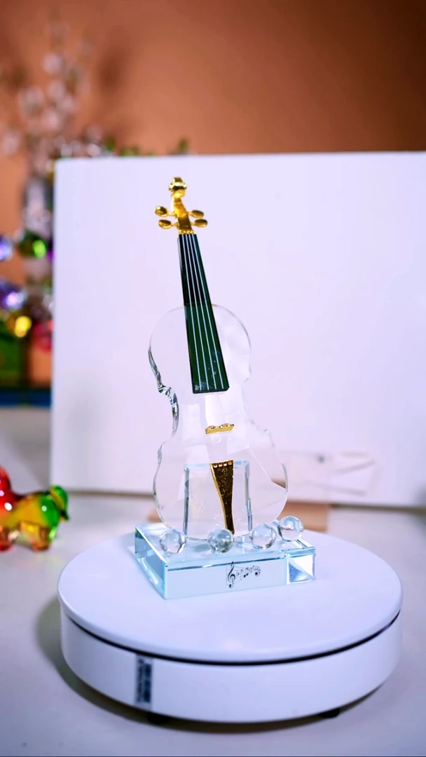 手工艺品琉璃水晶小提琴