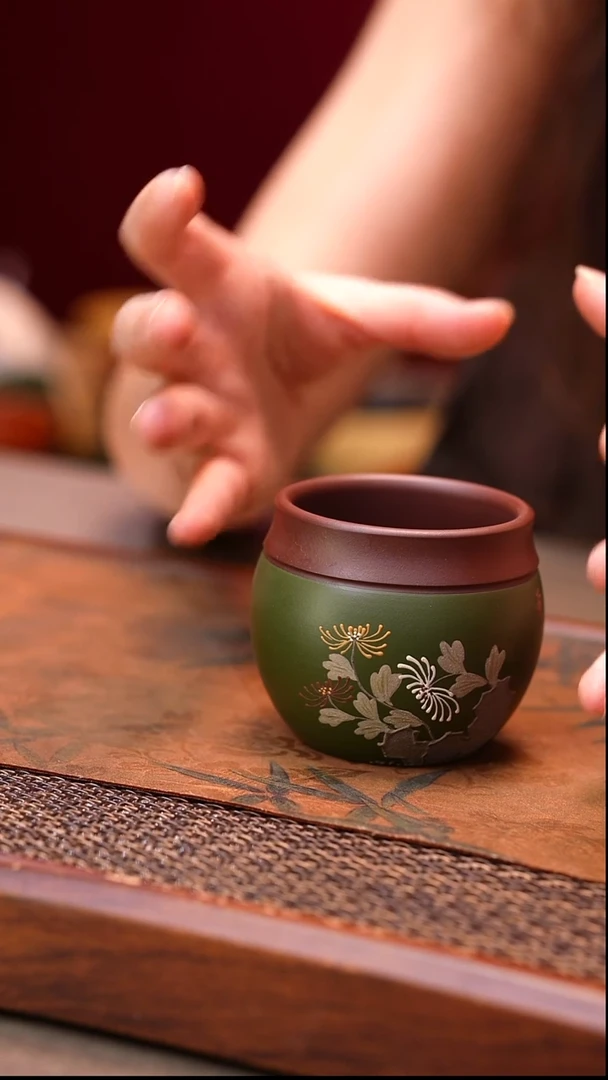 茶杯紫砂笑笑甄选原矿紫砂