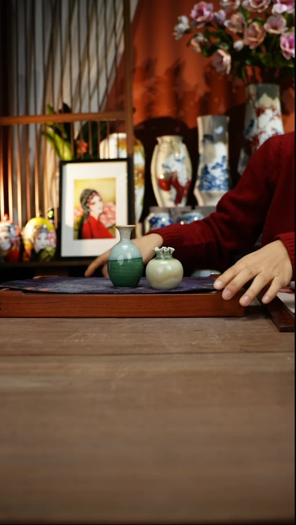 当代景德镇设计师釉下手绘陶瓷花瓶