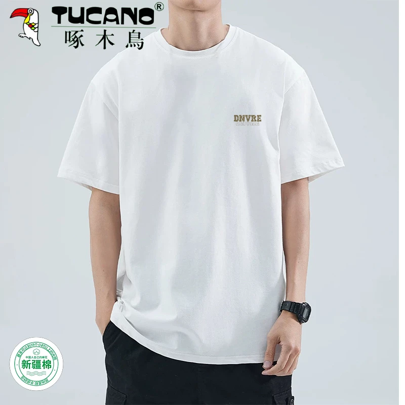 啄木鸟正品短袖痞帅情侣潮牌白色夏季衣服半袖t恤男装男士男生