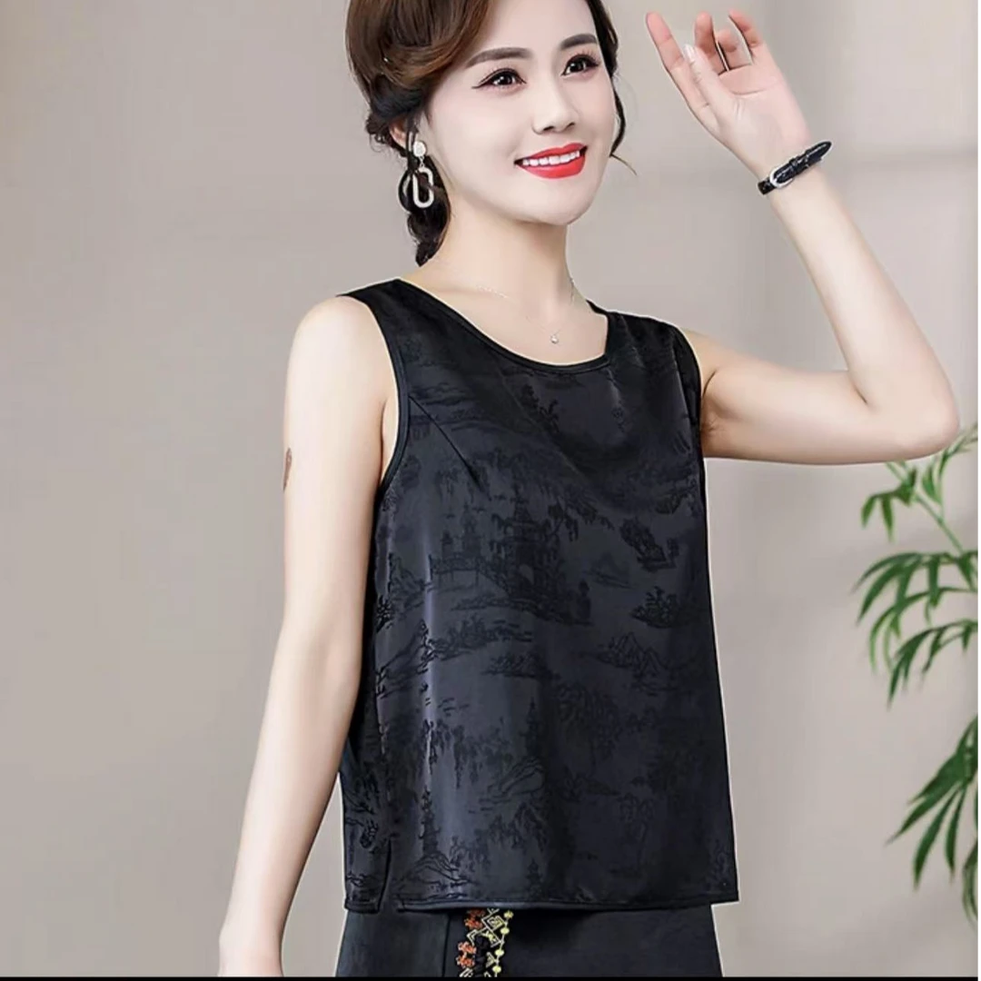 新款轻奢时尚减龄洋气百搭提花背心--F008
