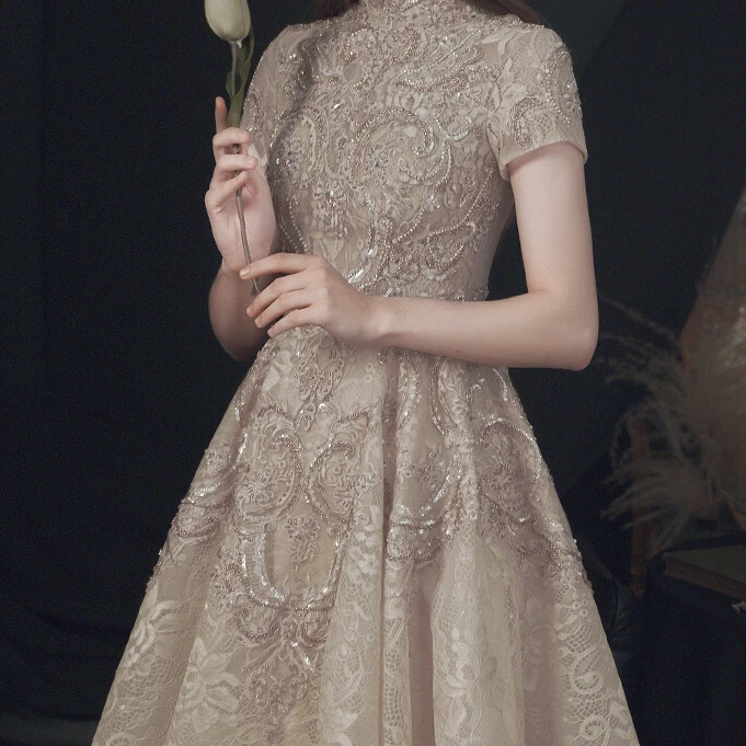 艾诗霓《挽风》新娘礼服2025新款气质轻奢小众敬酒服订婚晚礼服