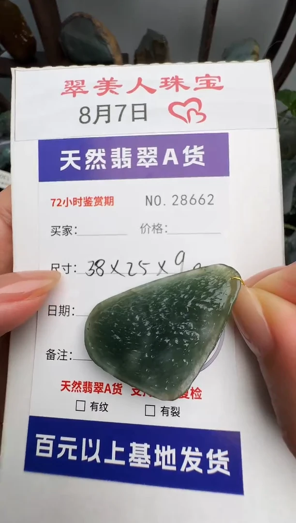 翡翠未镶嵌颈饰原石28662