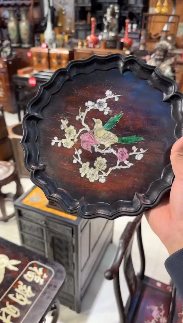 木木头款紫檀喜鹊圆盘88