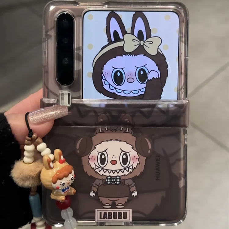 卡通可爱拉布布支架适用华为purax手机壳pocket2挂绳小米mixflip