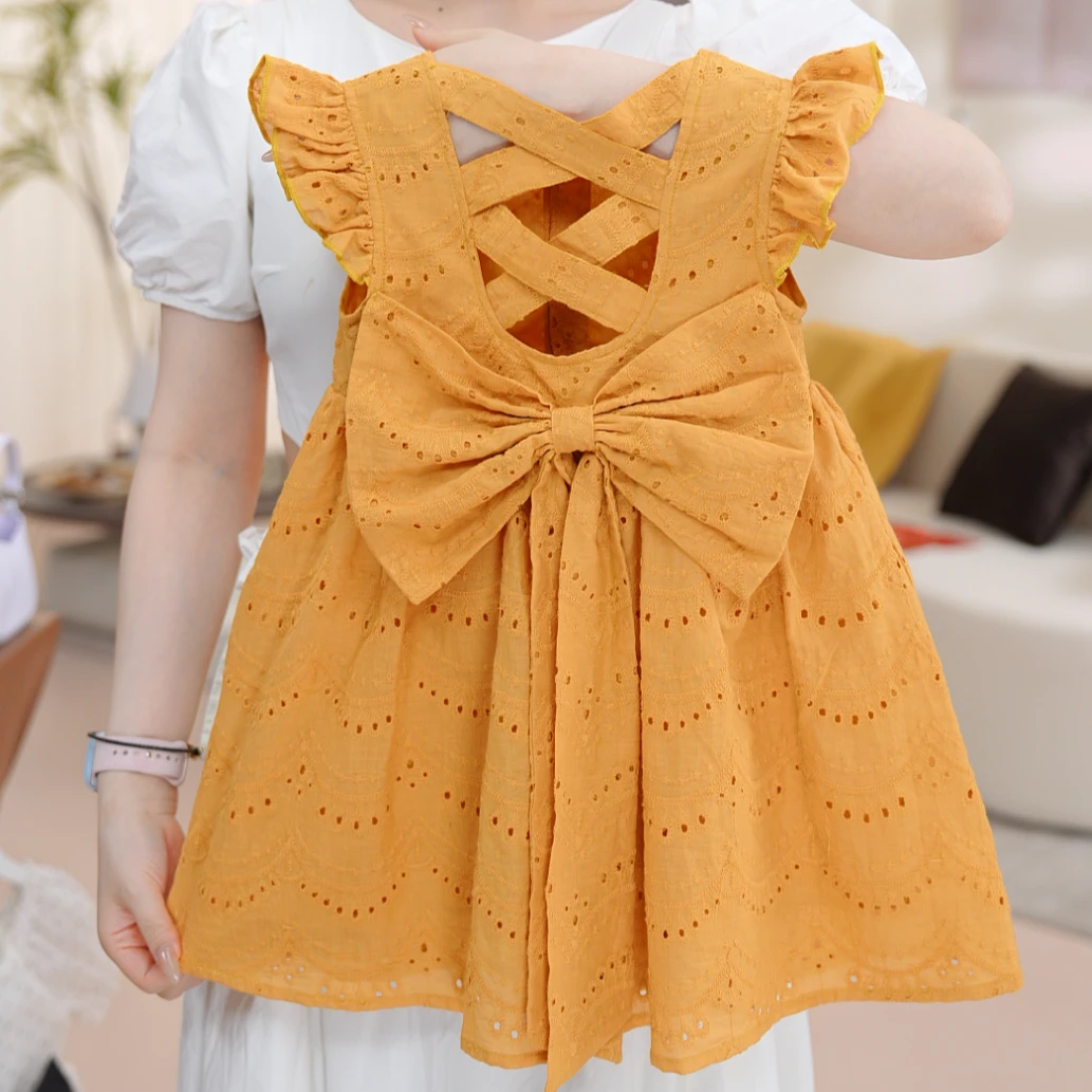 【枫】碎花夏季女宝公主风纯色套装森系薄款民族风休闲女童SA30342