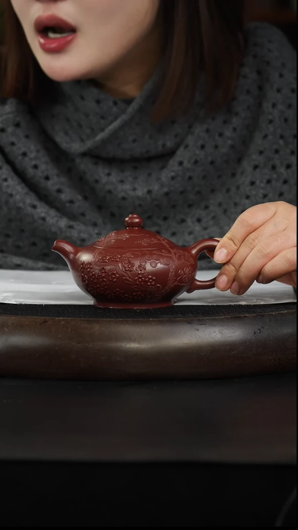 茶壶紫砂龙血砂  梅竹玉乳