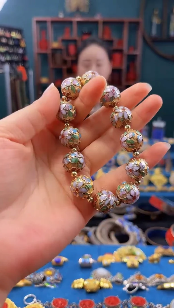 非遗 景泰蓝手串1.4 金地