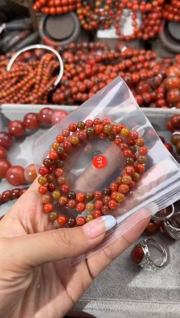 未镶嵌戒指南红玛瑙6+