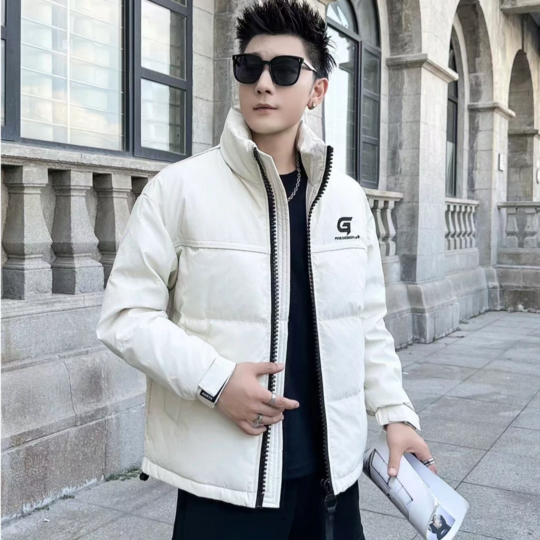 2024新款秋冬防水面料防寒服加厚短款保暖时尚立领男士潮流外套