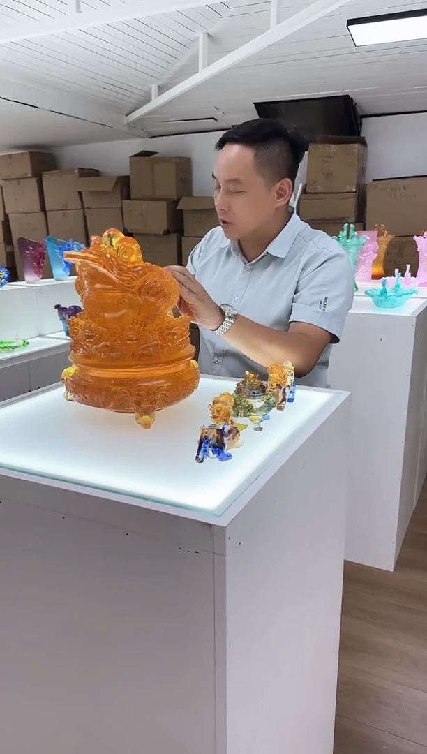 手工艺品琉璃我**阳大号金色金蟾