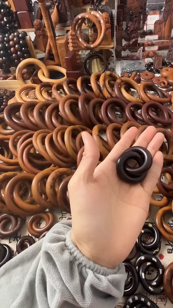 枣木W***y乾坤圈枣木玉化20圈口一物一拍