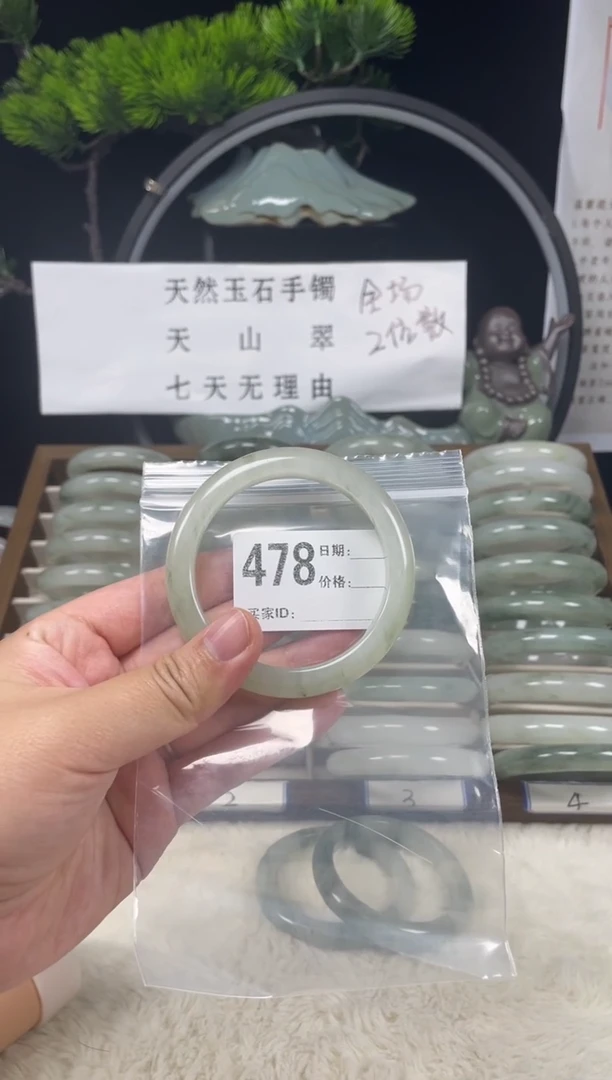 未镶嵌手镯石英质玉（天山翠）478
