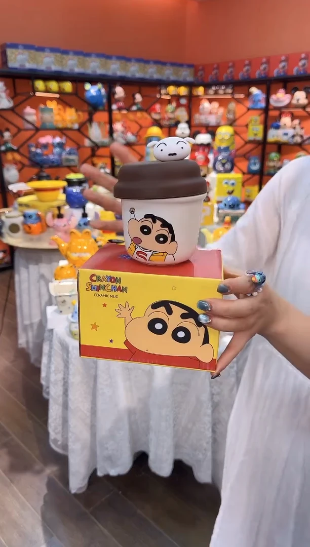 瓷片@@蜡笔小新小白陶瓷手握杯