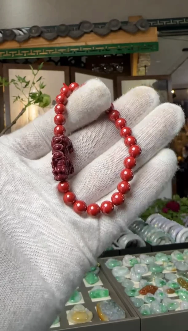 【闪购商品】玛瑙/玉髓手串未镶嵌手串朱砂