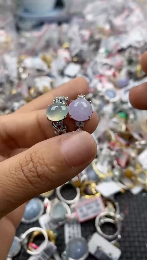 银S925镶嵌戒指翡翠111               9