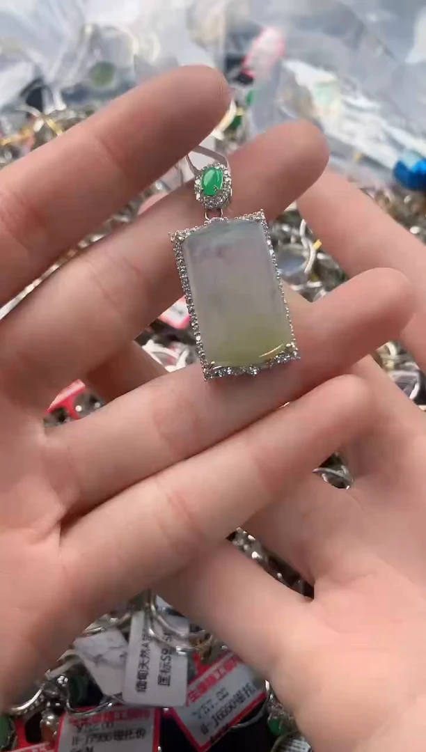 银S925镶嵌戒指翡翠222   3