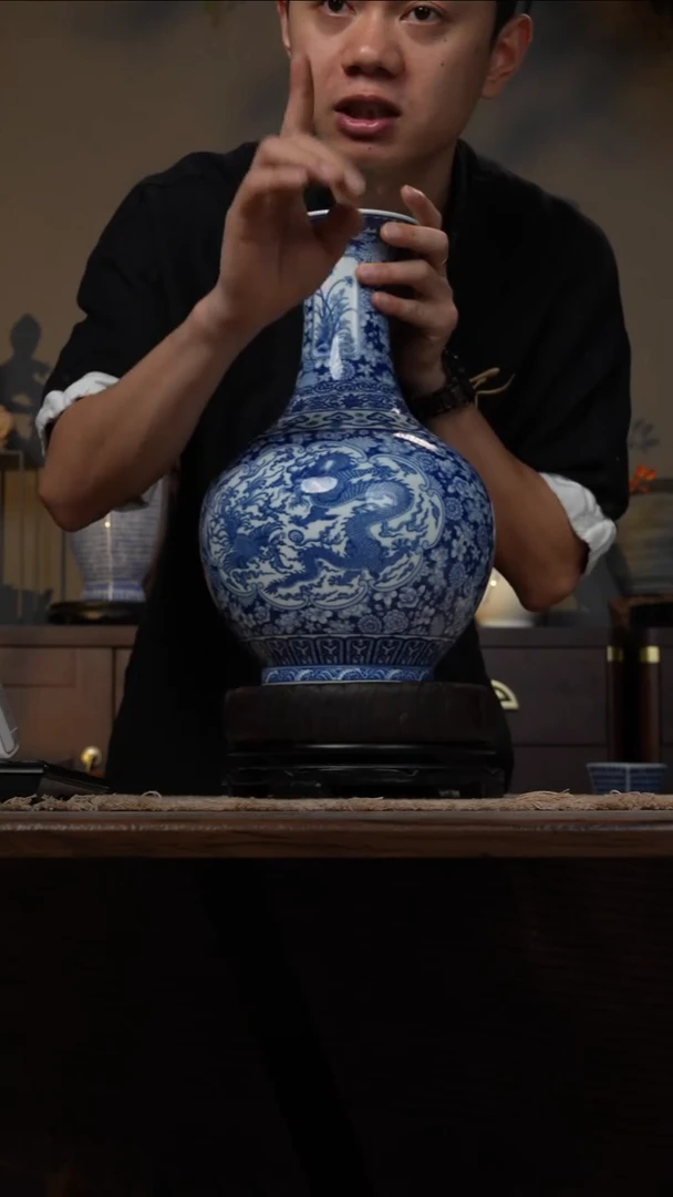 摆件WN问泥景德镇陶瓷花瓶摆件