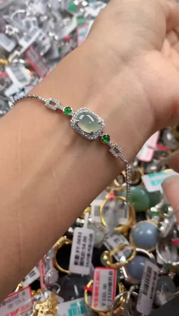 银S925镶嵌戒指翡翠101010----9