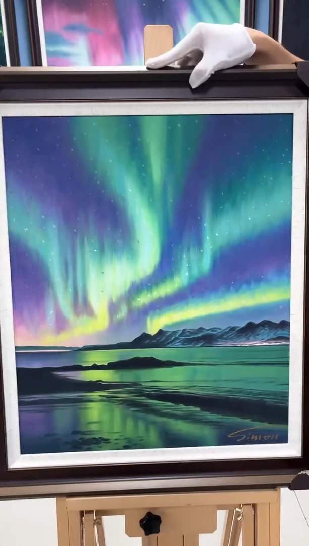 国画油画陶宗健-50x60-极光