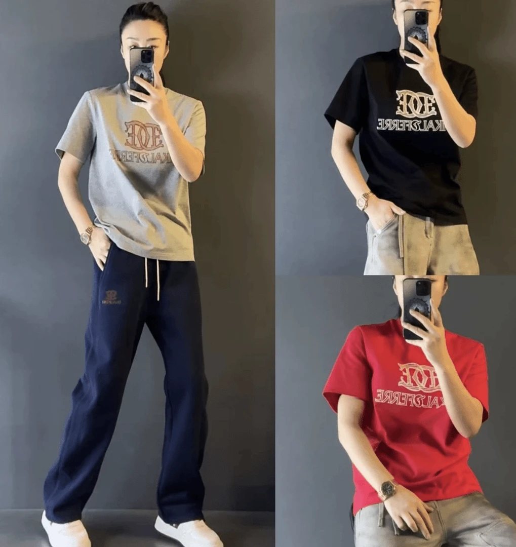 潮流帅气印花T恤圆领凉感短袖夏季男士新款高街百搭半袖体恤上衣